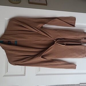 Soft camel color wrap cardigan